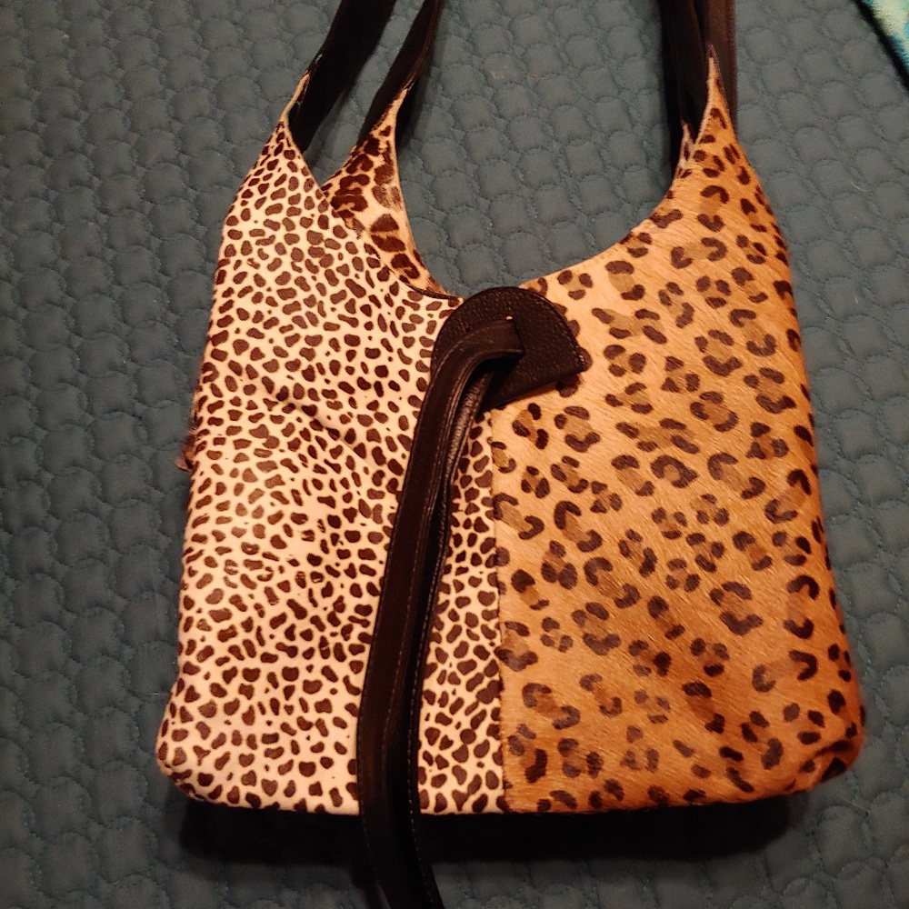 Multi hide exotic print purse